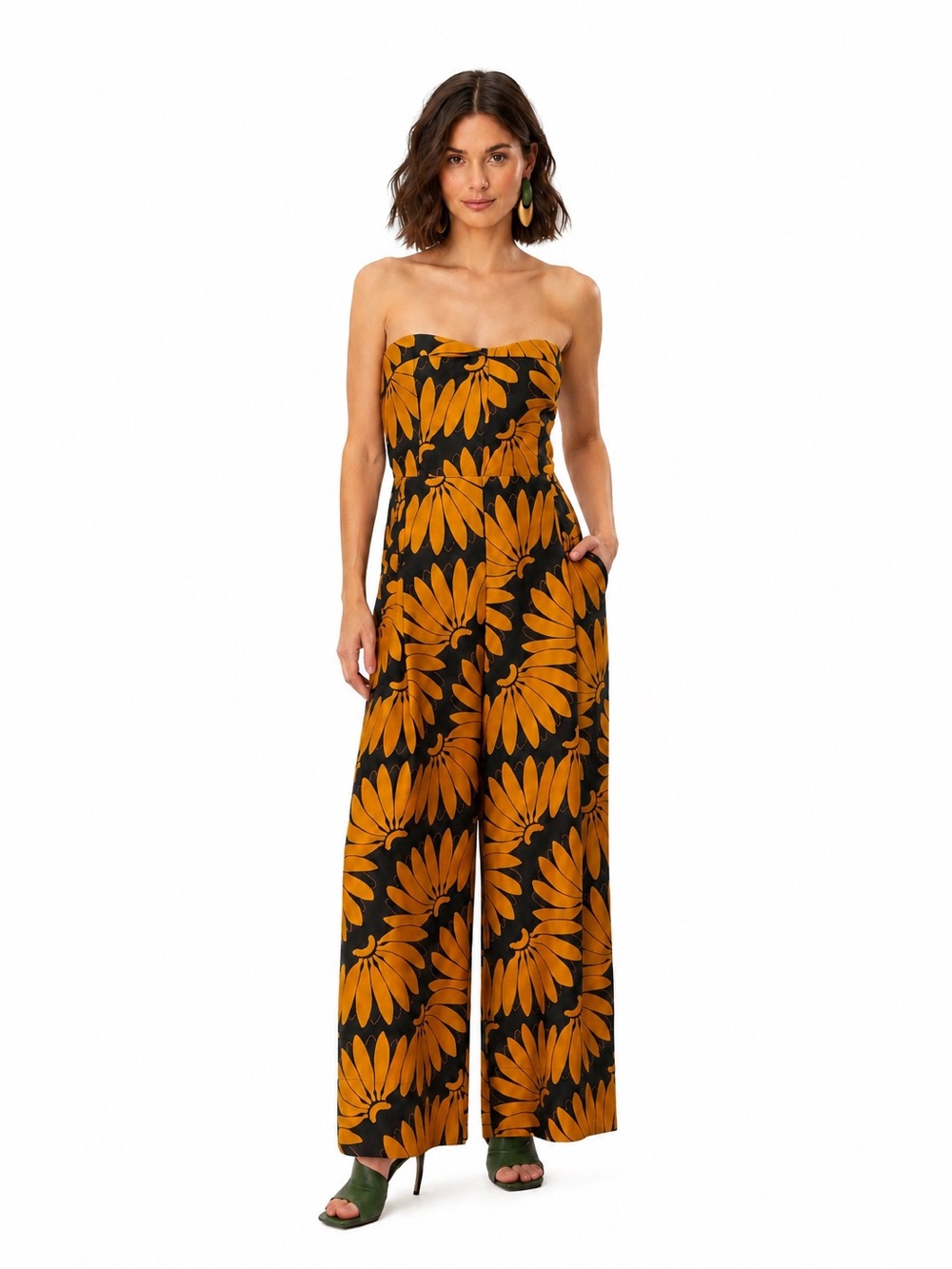 Yellow Copabanana Strapless Jumpsuit